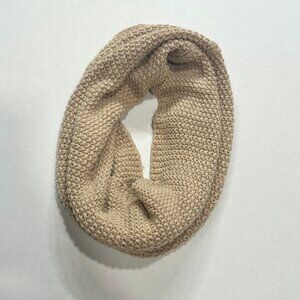 Womens Knitted Neck Warmer Scarf Chunky Knit Tan Square 14x14